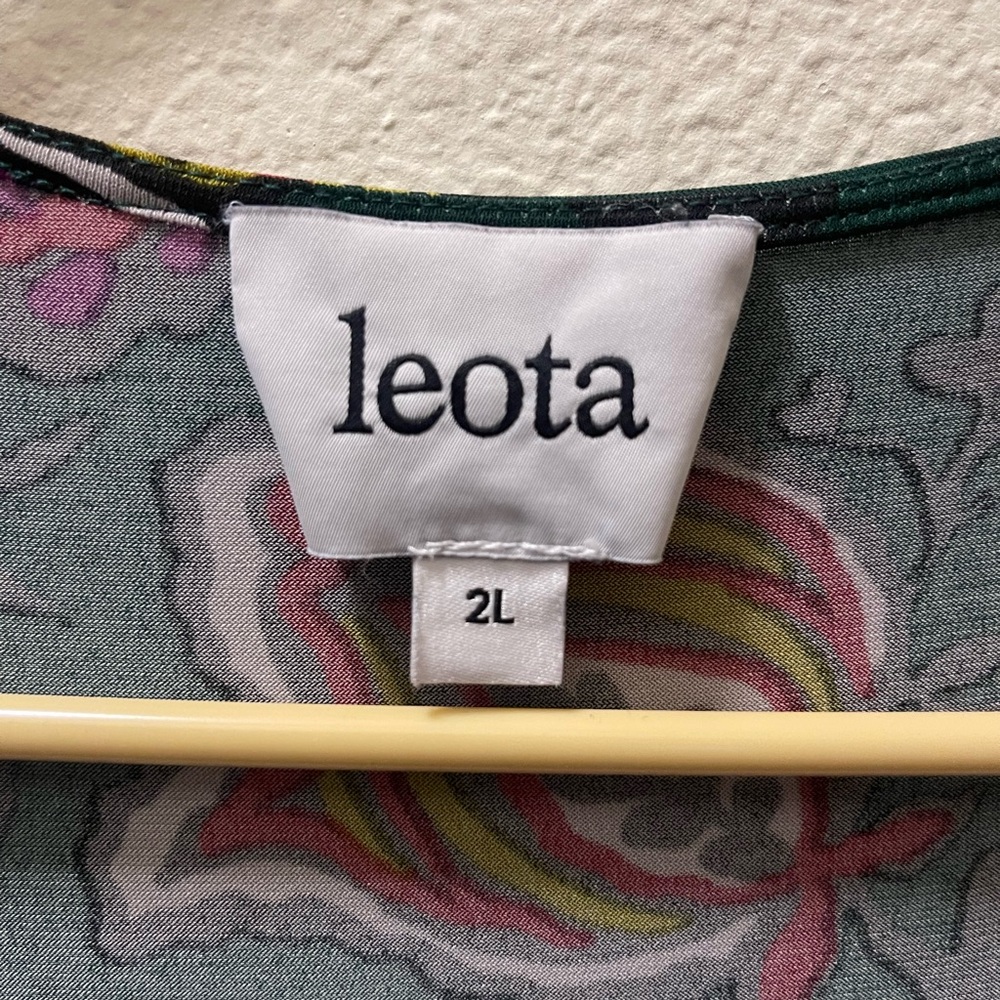 Leota Green and Pink Floral Long Sleeve Dress - Picture 2 of 4